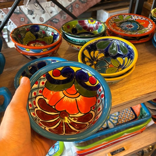 Mexicco Guanajuato ware Mini bowl Blue 2type　メキシコ　グアナファト焼　ミニボウル　ブルー　全2種　小鉢　ヨーグルト　サラダボウル　メキシコ料理　