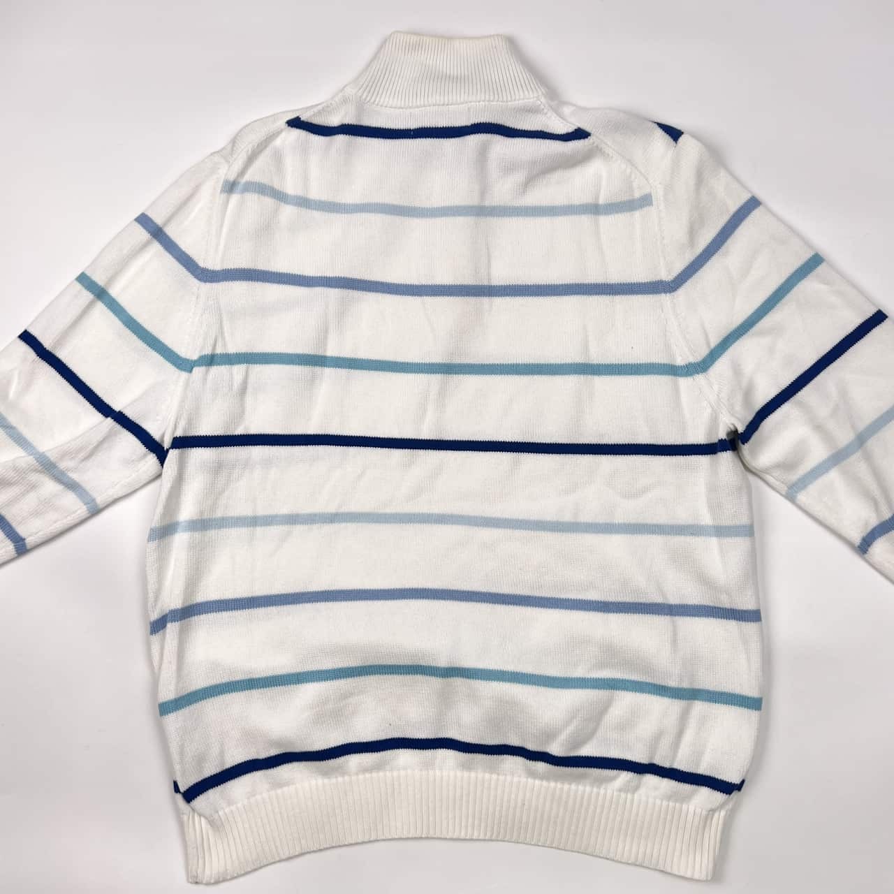 Brooks Brothers ブルックスブラザーズ ボーダー ハーフジップ コットン ニット セーター M/ブルー×ホワイト メンズ