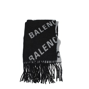 【新品】BALENCIAGA バレンシアガ メンズ スカーフ ウール ブラック 697725421B11077