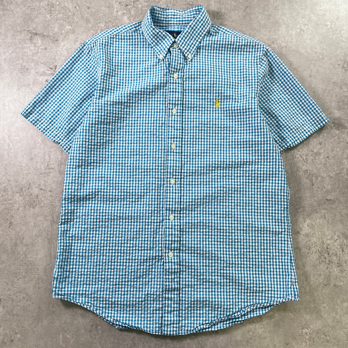 RALPH LAUREN ラルフローレン パープル シルク×リネン 半袖シャツ