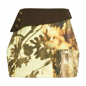 [YOSHUYUKI] Cocoon Style Metal Buckle Short Skirt