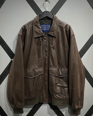 【X VINTAGE】Flight Detail Vintage Loose Leather Jacket