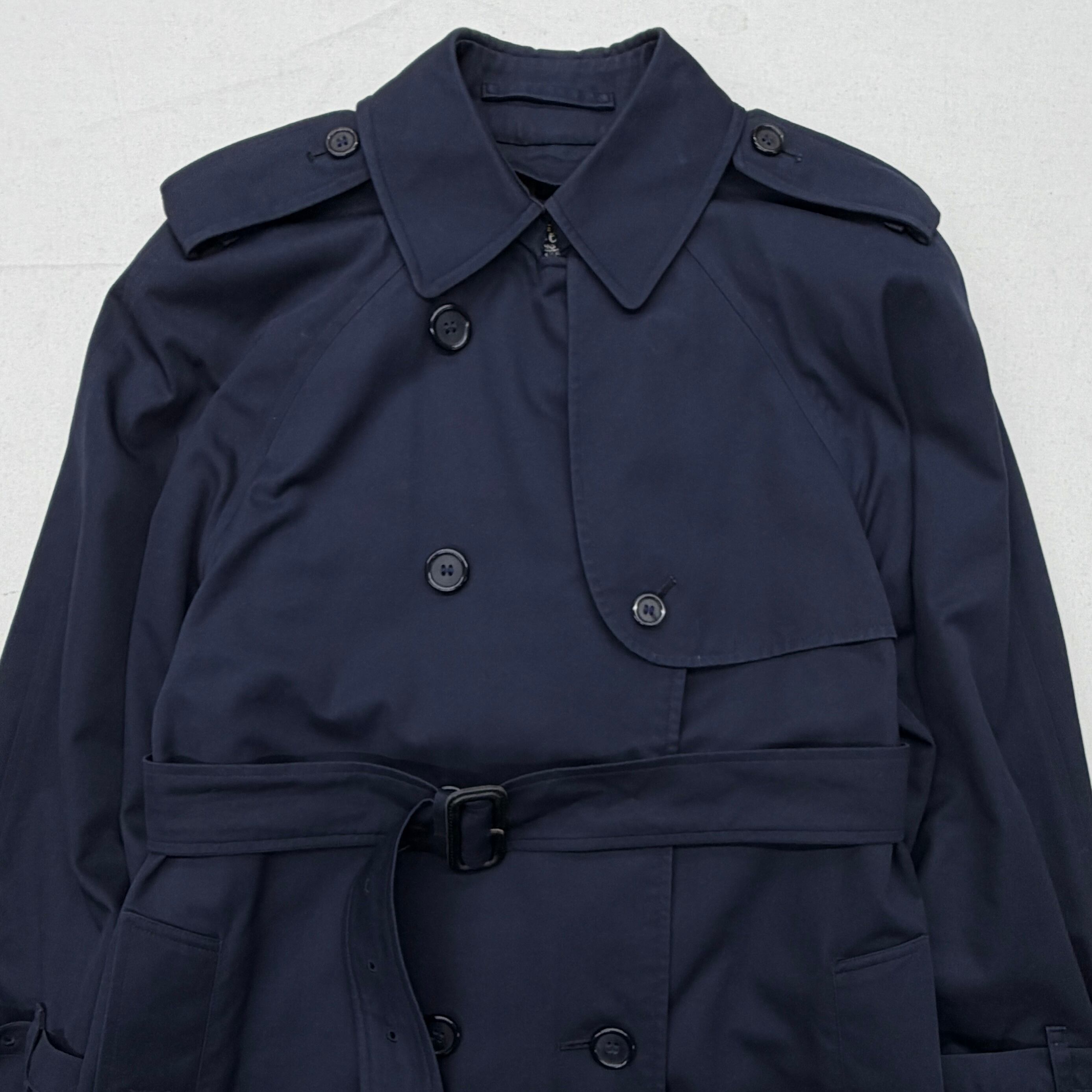 【美品・英国製・90s】Burberrys トレンチコート ネイビー XL BURBERRYS】trench coat トレンチコート バーバリー 英国製 別注品