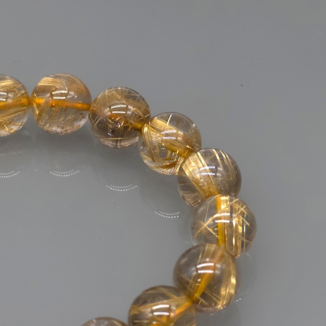 [高品質]タイチンルチルクォーツブレスレッド 13mm 手首18cm