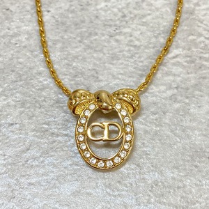 ※ Reserved items ※ Christian Dior ディオール CD ラインストーン ネックレス ゴールド アクセサリー