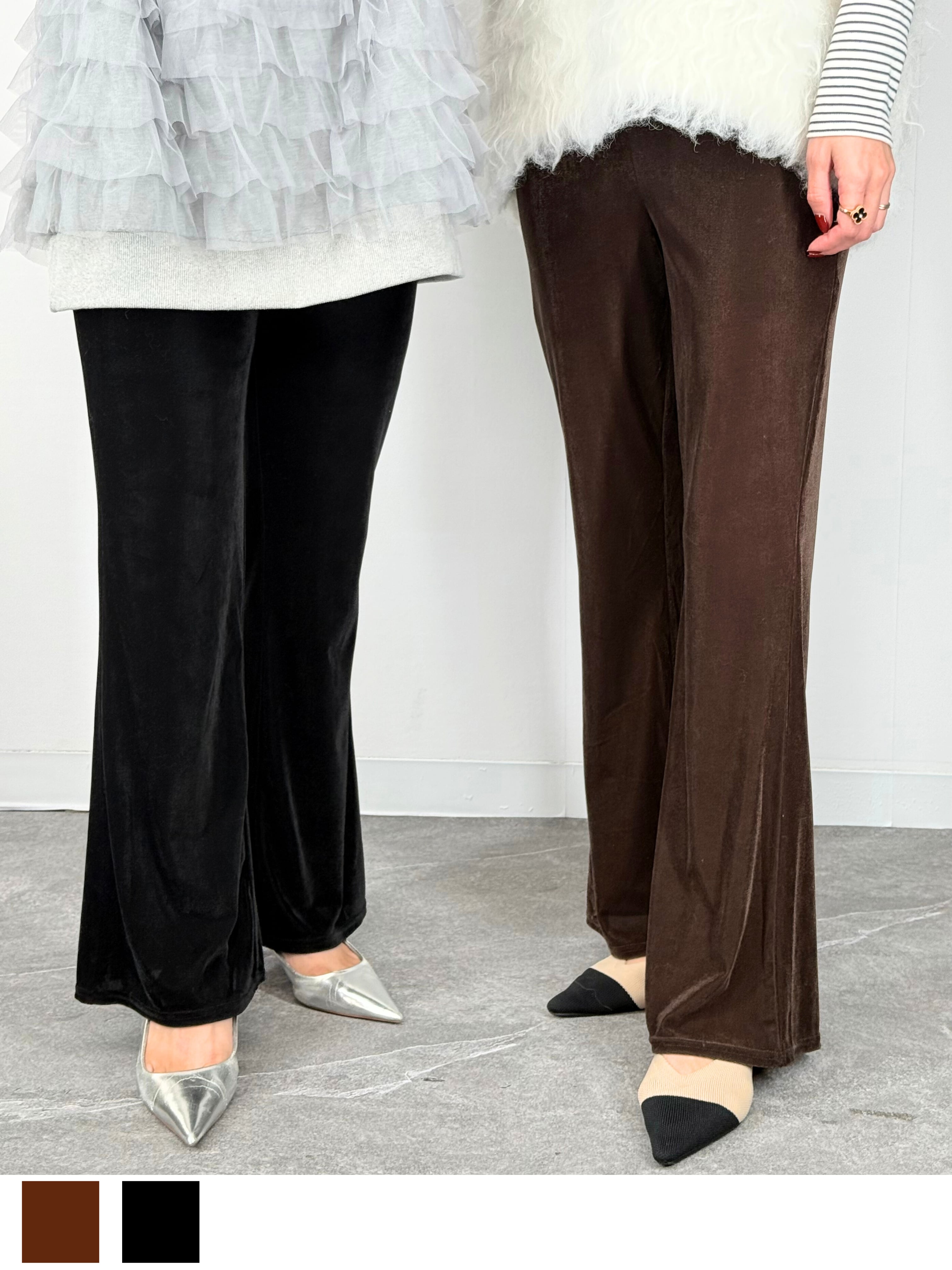 ベロアフレアイージーパンツ