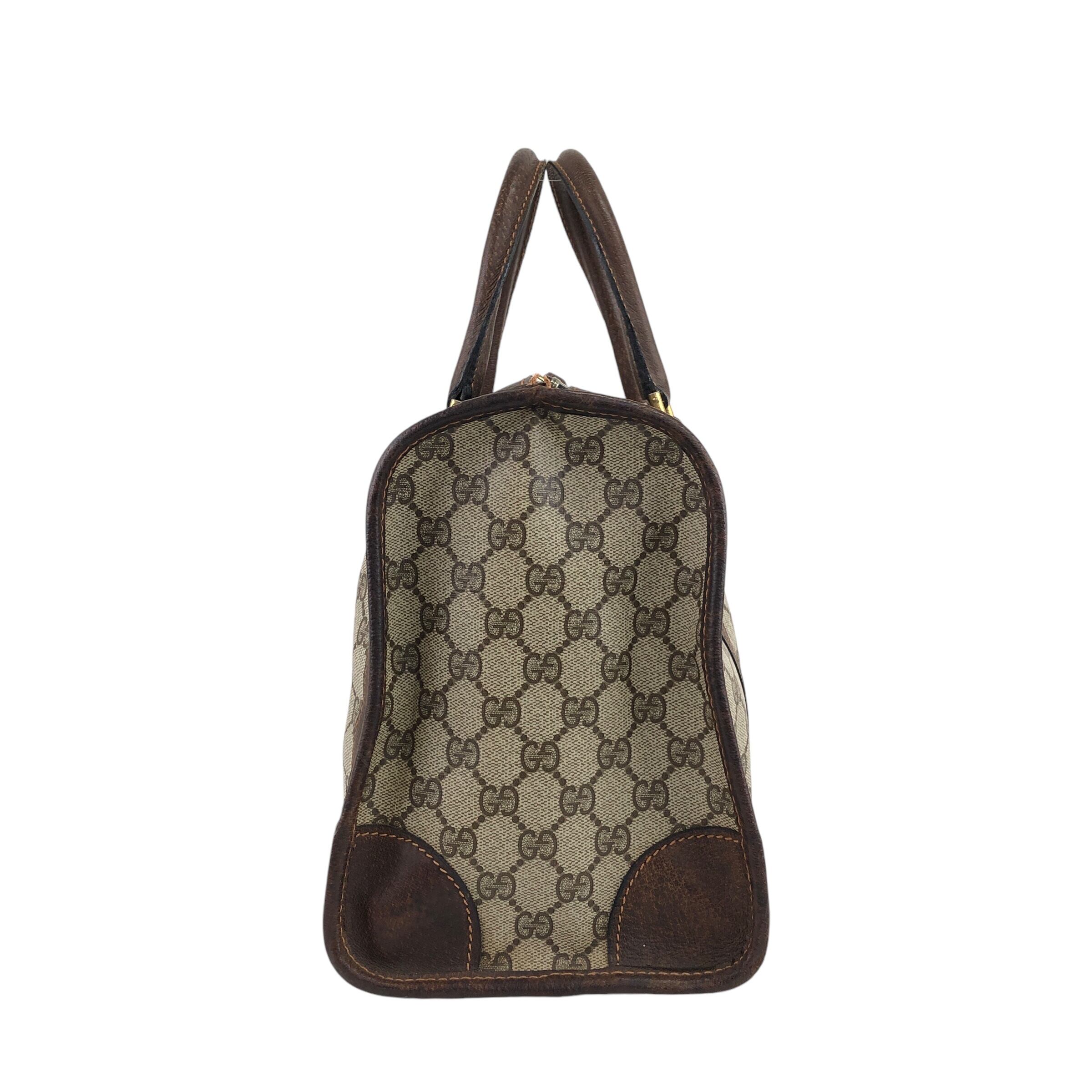 GUCCI グッチ シェリーライン GG柄 ハンドバッグ ブラウン PVC