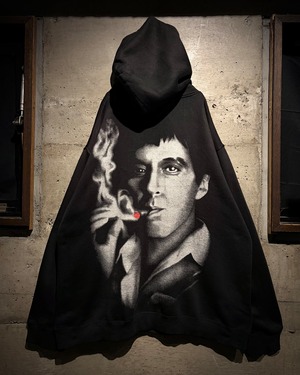 【Caka】“SCARFACE” Vintage Loose Pullover Hoodie