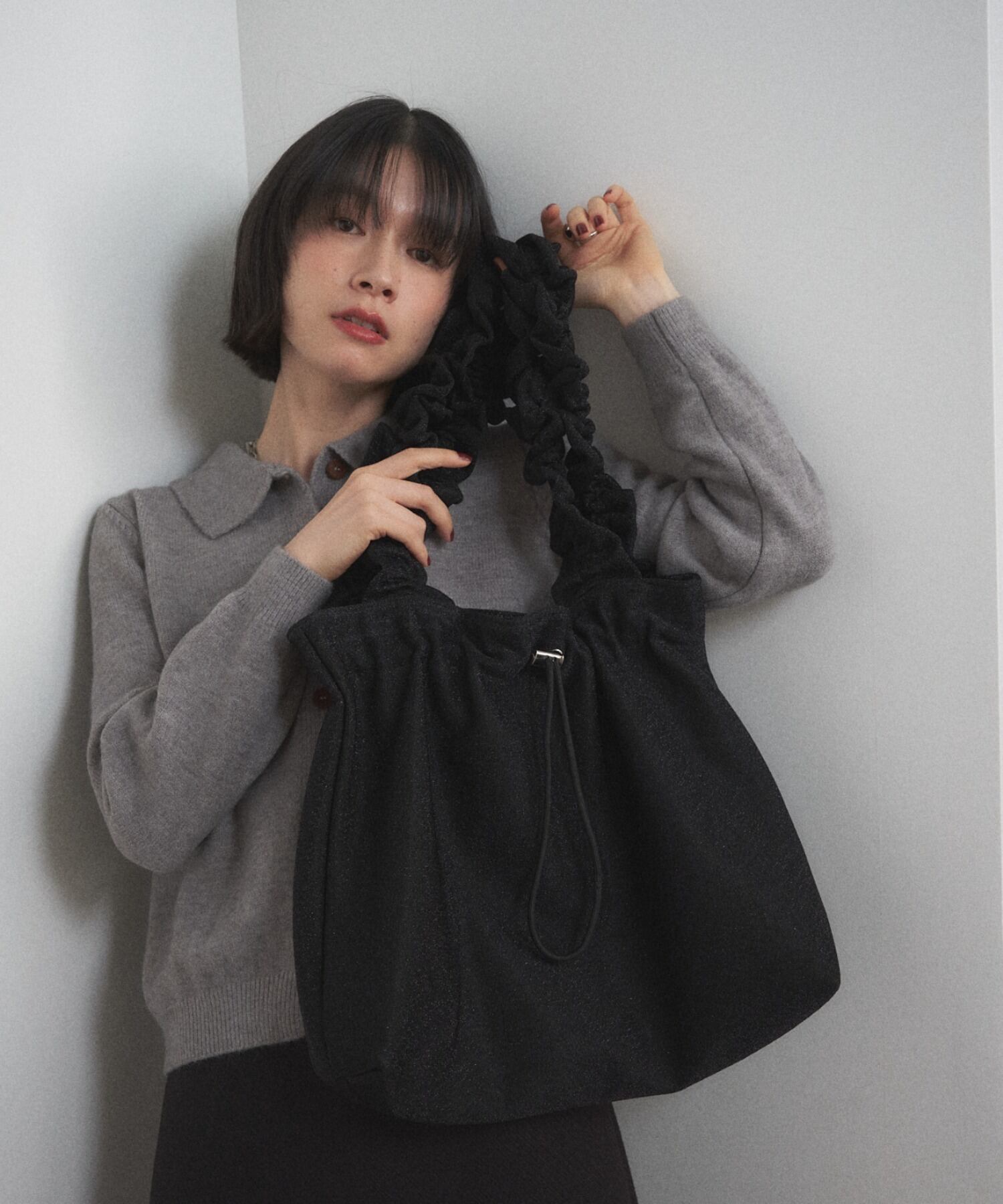 ラメフリルハンドルトート | shelly island