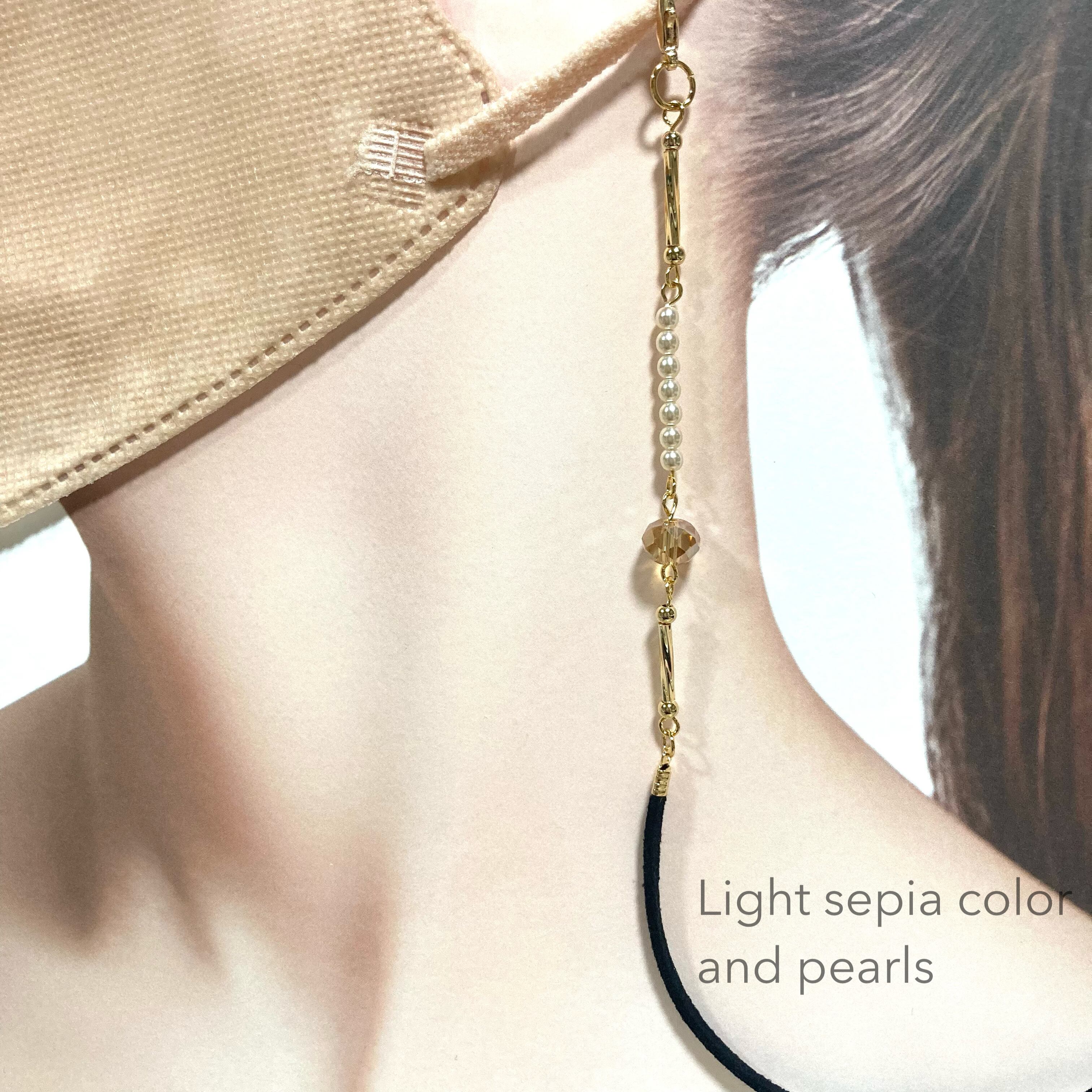 ♪226❤️ 淡水パール花マスクチェーンマスクハンドメイド