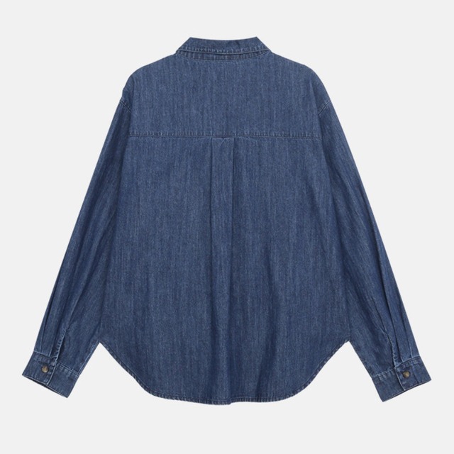 button-front denim shirt　J00486