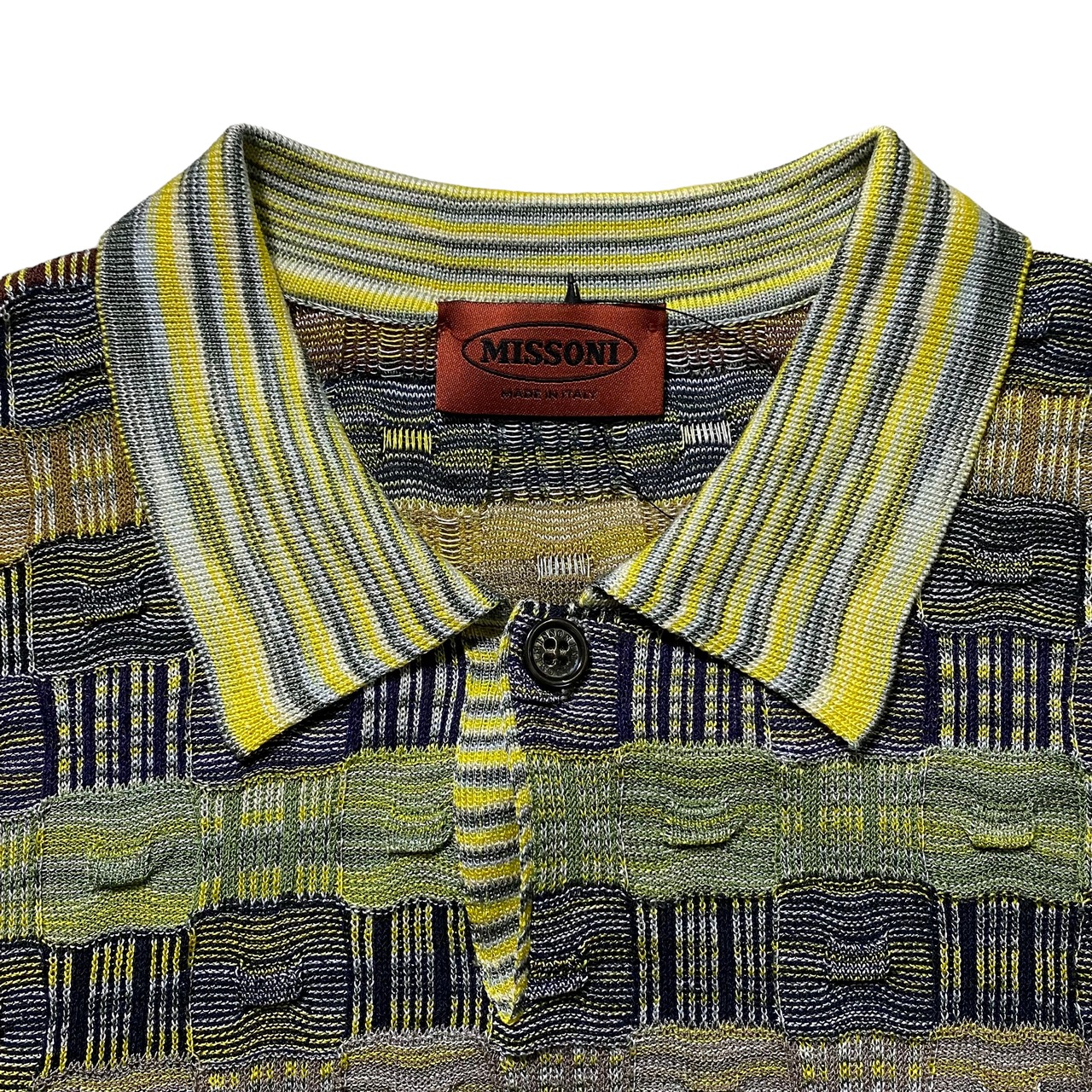 MISSONI plaid pattern summer knit polo