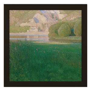 [額縁付き] Abenddämmerung. Steinbruch an der Donau（夕暮れ、ドナウ川の採石場） カール・モル アートポスター 223×223mm 天然木 ポスターフレーム 木製 絵画 名画 日本製 APFS119