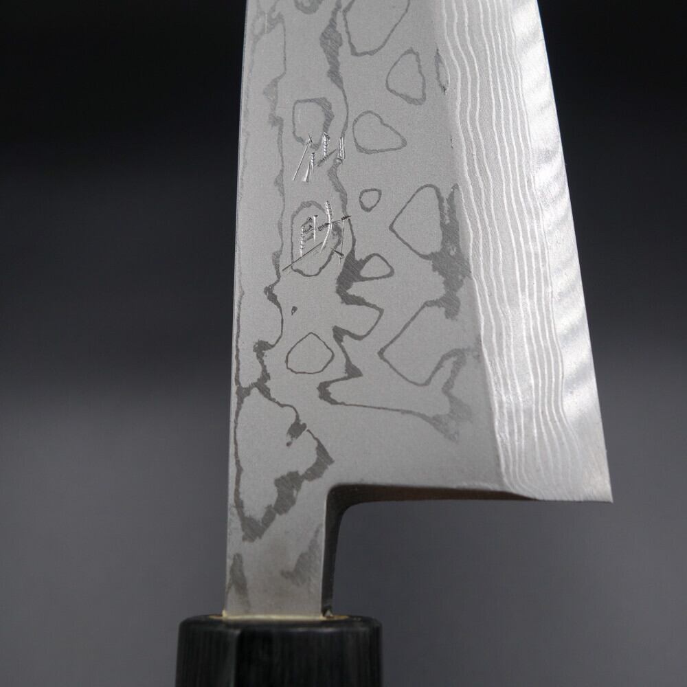 仙助 出刃包丁 ダマスカス 安来鋼白紙2号 165mm 紫檀シノギ柄