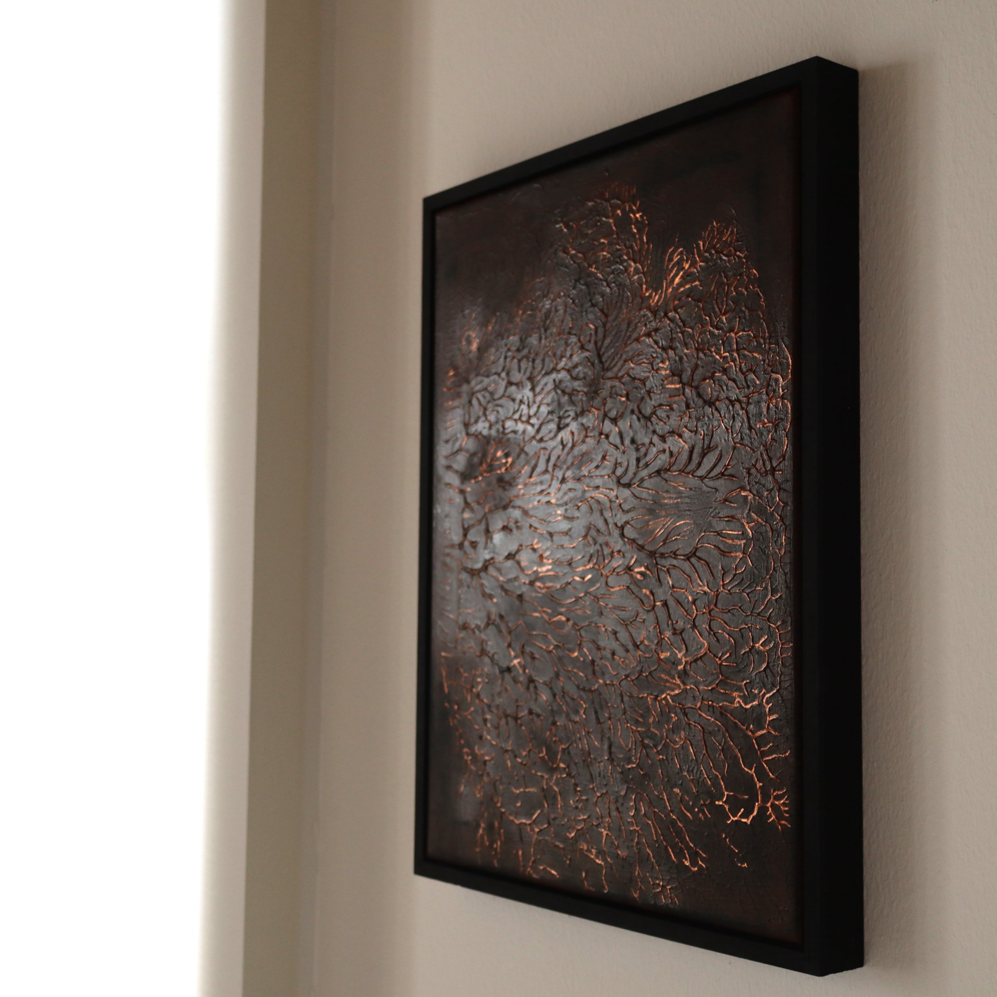送料込】丸型原画「増殖」黒系/インテリア絵画 【公式通販】