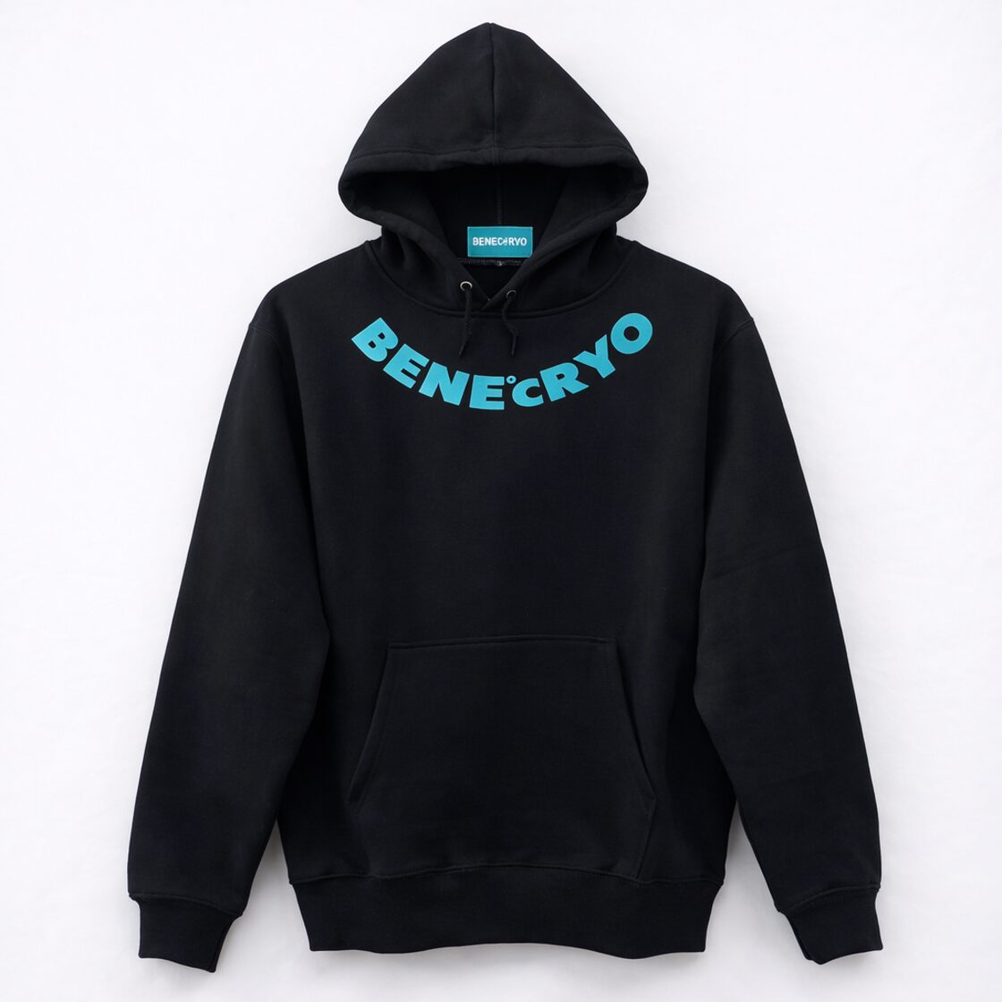 BENE℃RYO（ベネクリオ）NECK LOGO パーカー ブラック×ティファニー