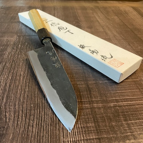 “ITABARYU”  santoku knife 165mm Water buffalo octagonal handle