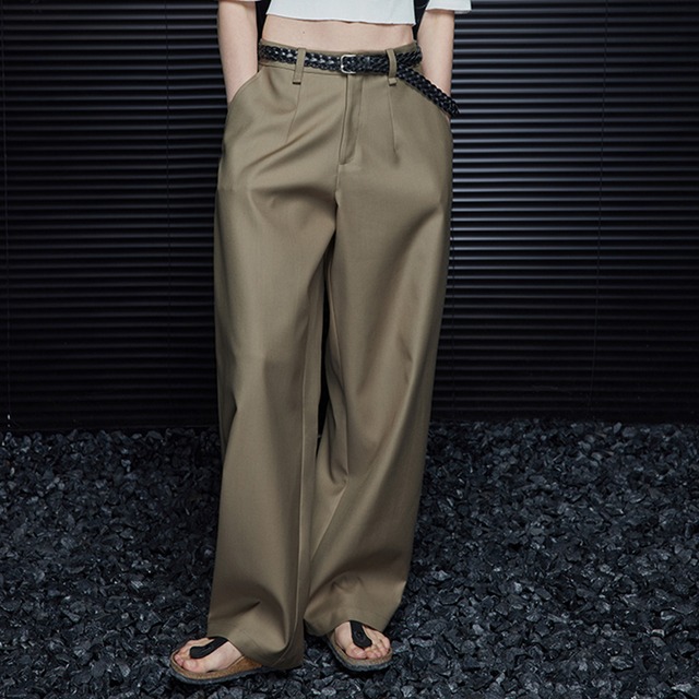 lace-up back wide pants 10740