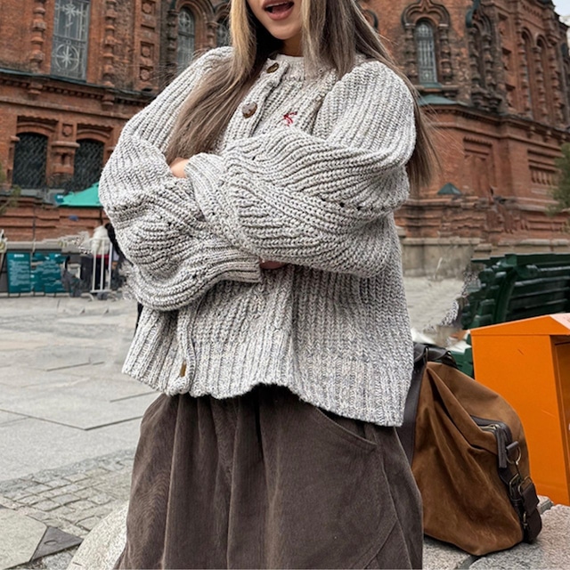 アップルコアエンブロイダリーニットカーディガン R00916