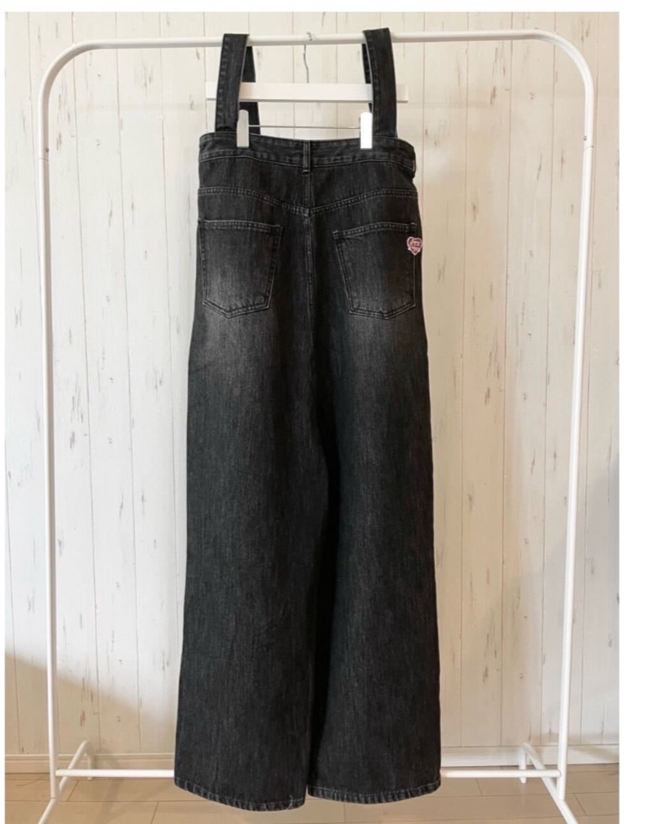 ルスポレ　ブラックデニムサロペット　 25316083