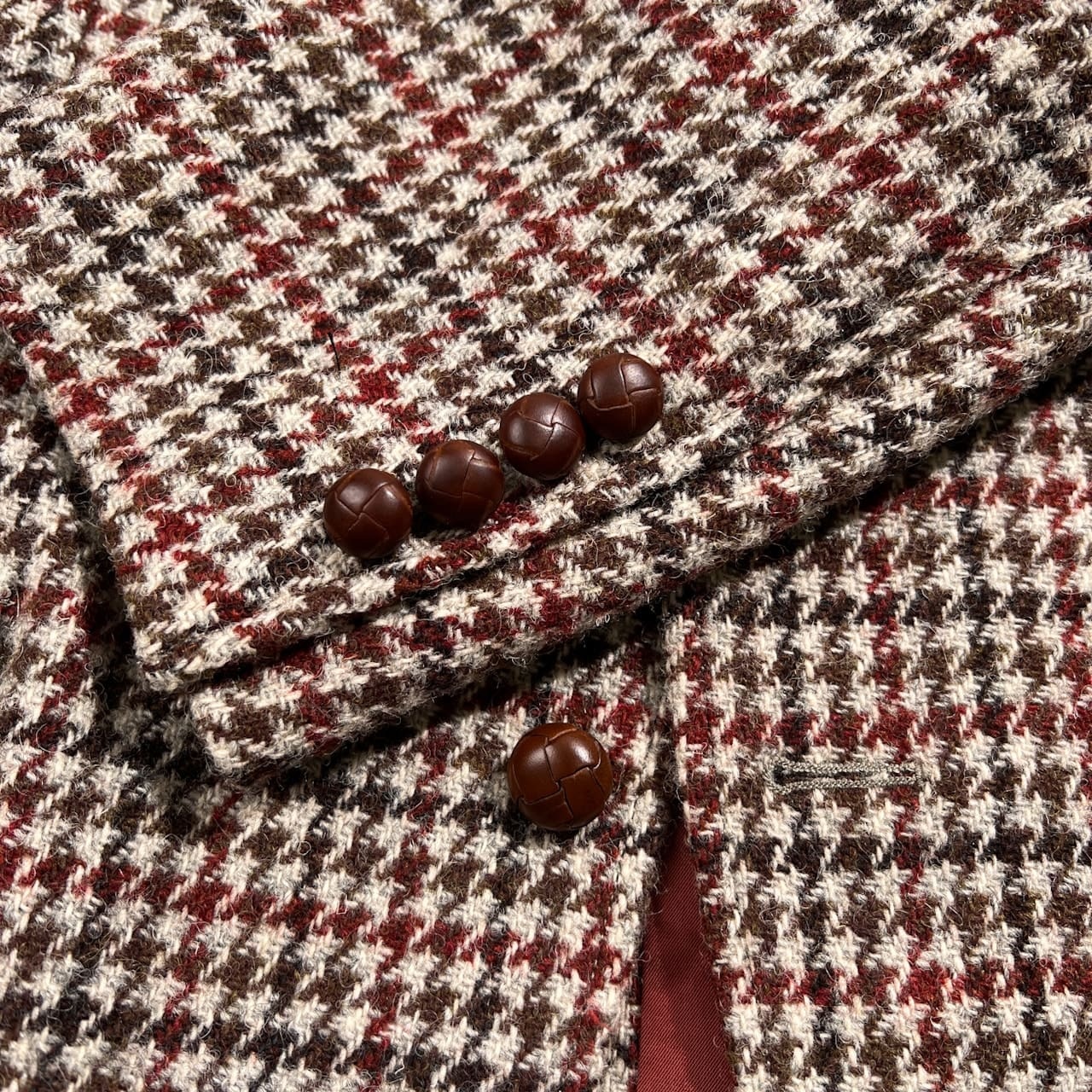 Paul Stuart ポールスチュアート ハリスツイード 100周年記念 レザー エルボーパッチ テーラードジャケット LL /ブラウン系 三陽商会 日本製