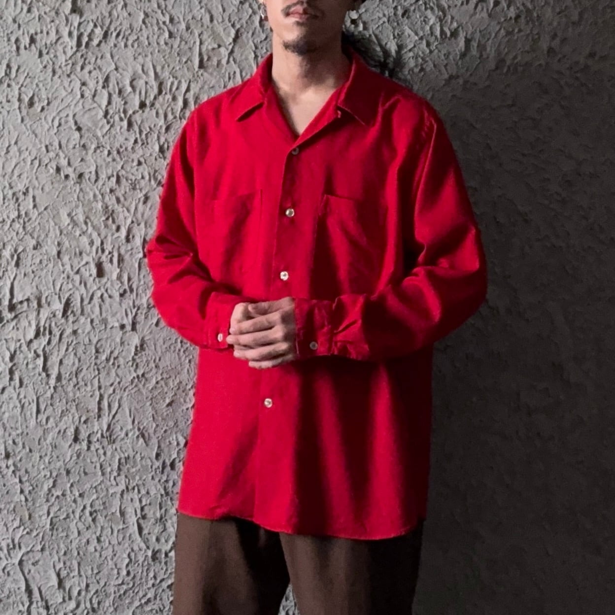 60s ARROW Open collar cotton wool shirt | used & vintage WATARU