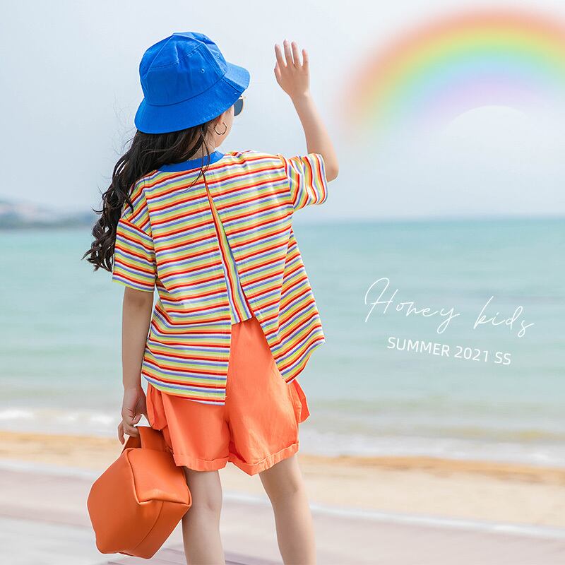 Tシャツ サマースタイルストライプトップス 夏物 トレンディボーイ53506104891