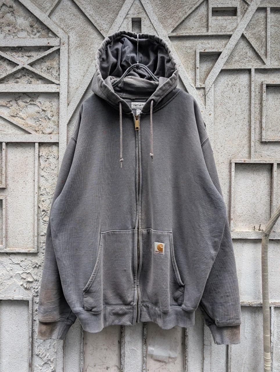 "CARHARTT" damage zip up hoodie