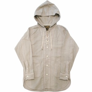 GARMENT DYE HOODED SHIRT BLOUSON / ガーメントダイシャツブルゾン（BEG）