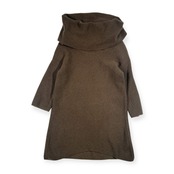 カシミヤ100% BANANA REPUBLIC バナナ・リパブリック タートルネック 七分袖 ニット ワンピース XS/ブラウン系 レディース