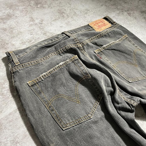 【W34 L34】 香港製 usa levi's 先染ブラック 569 詳細写真13
