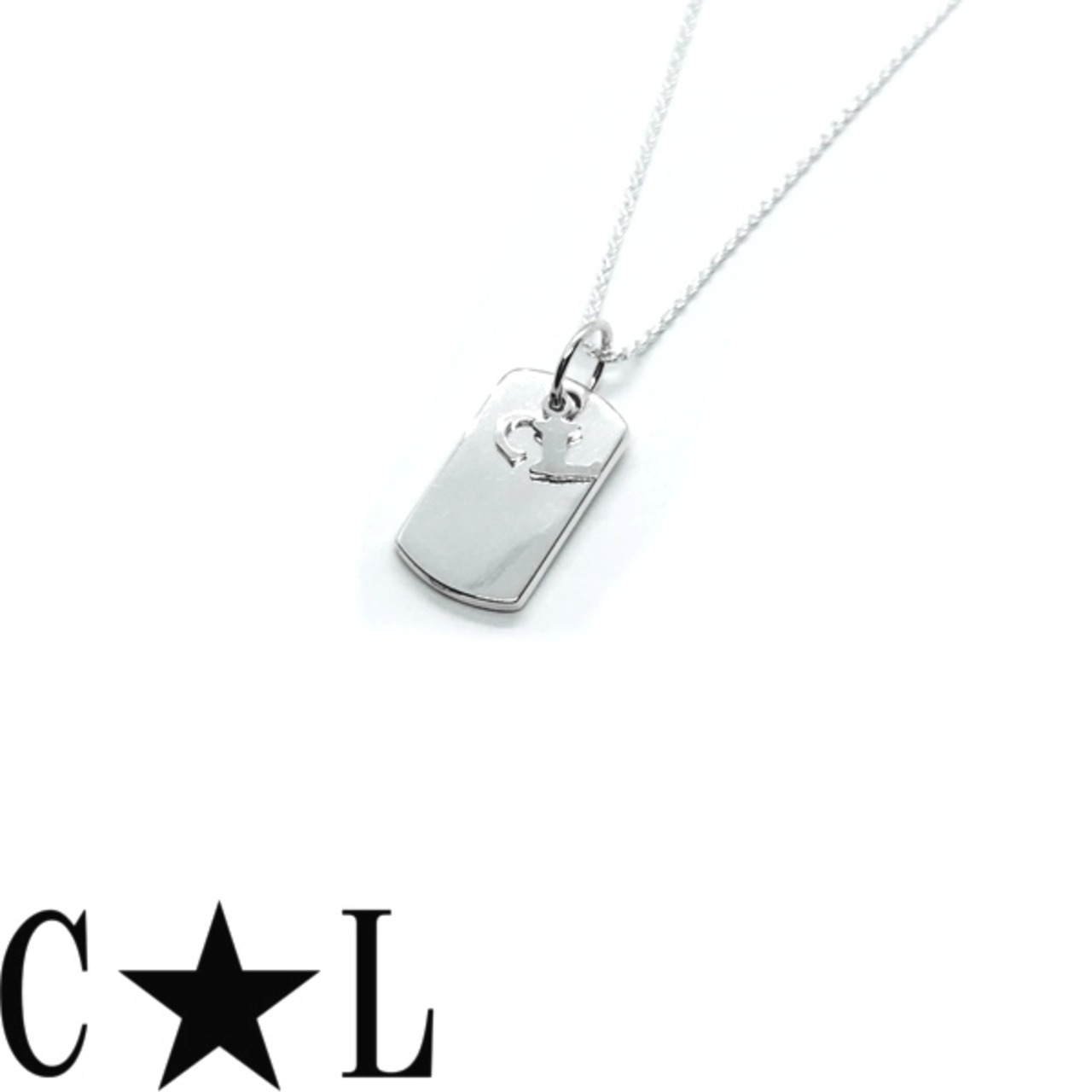 即配【CLP-002】シルバー925ドッグタグネックレスチェーン付き | cstarl