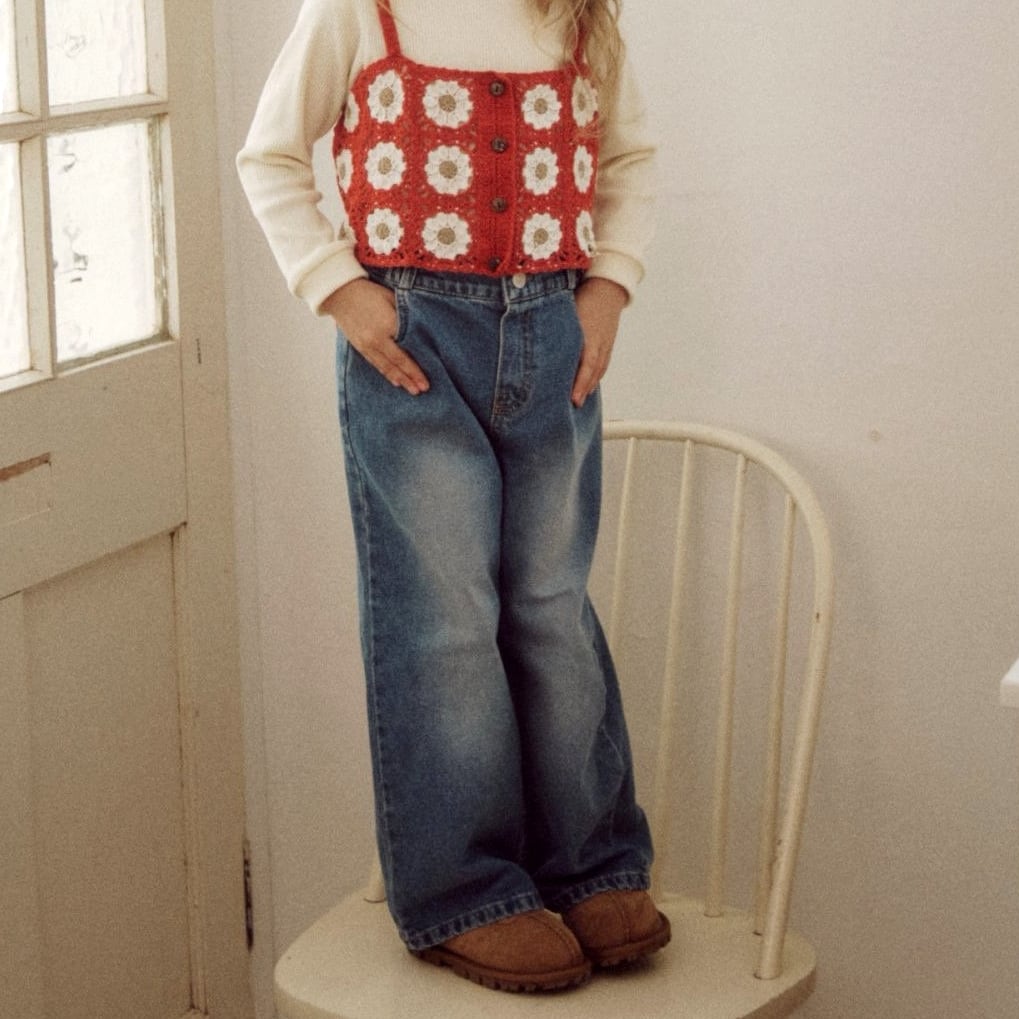 «Sold out»«ジュニアサイズあり» By MiMi ブラッシュデニムパンツ 2colors