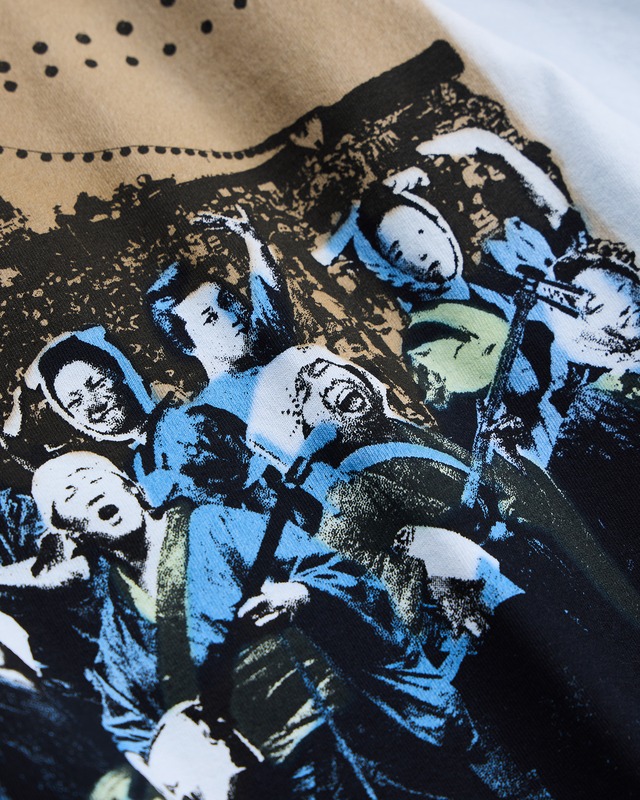 NICENESS /ED -handstencil print tee- blue