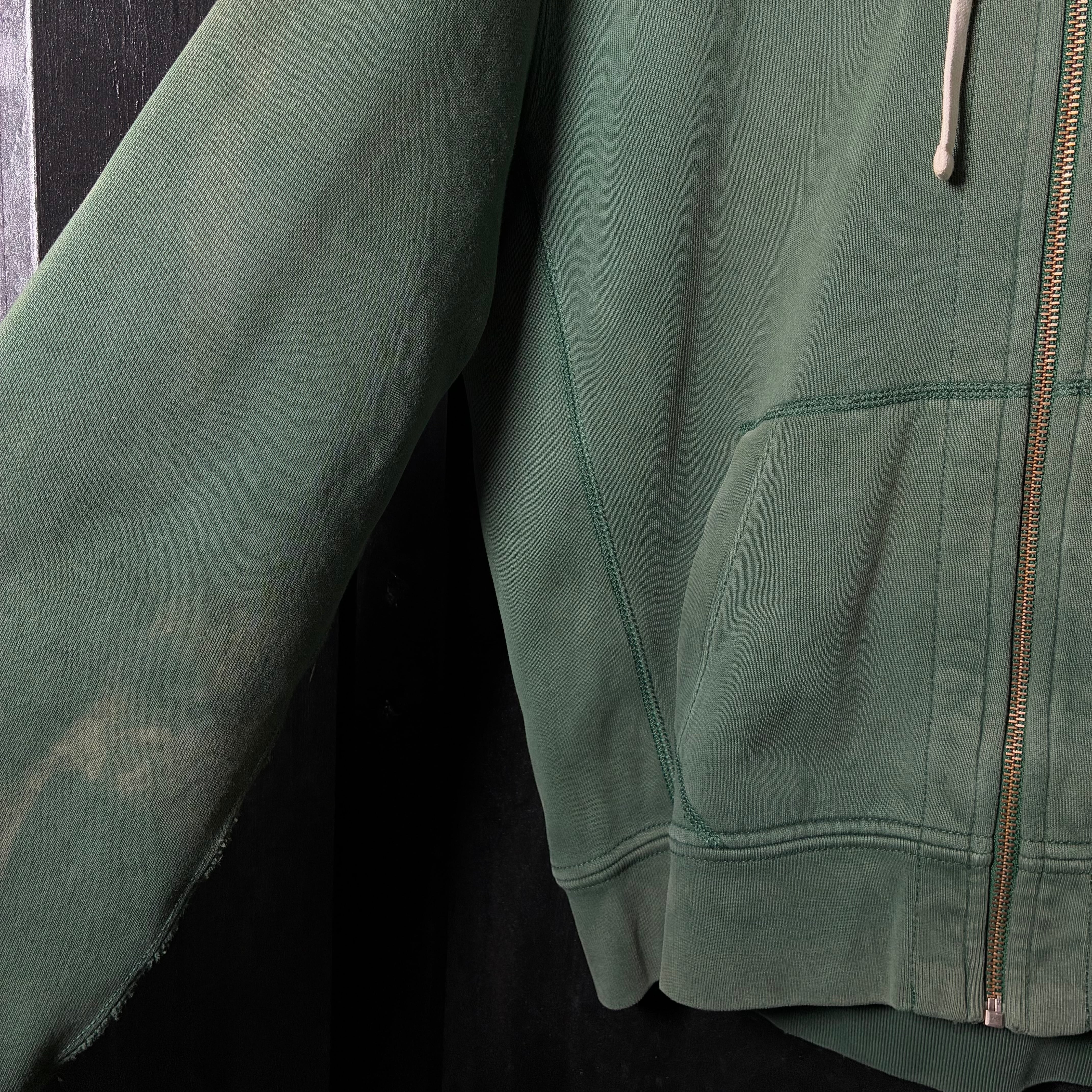 90s POLO RALPH LAUREN ジップパーカー 極上フェード 緑 フード裏