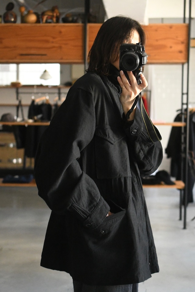 BAUTH / COTTON WOOL MILITARY BLOUSON (BLACK)