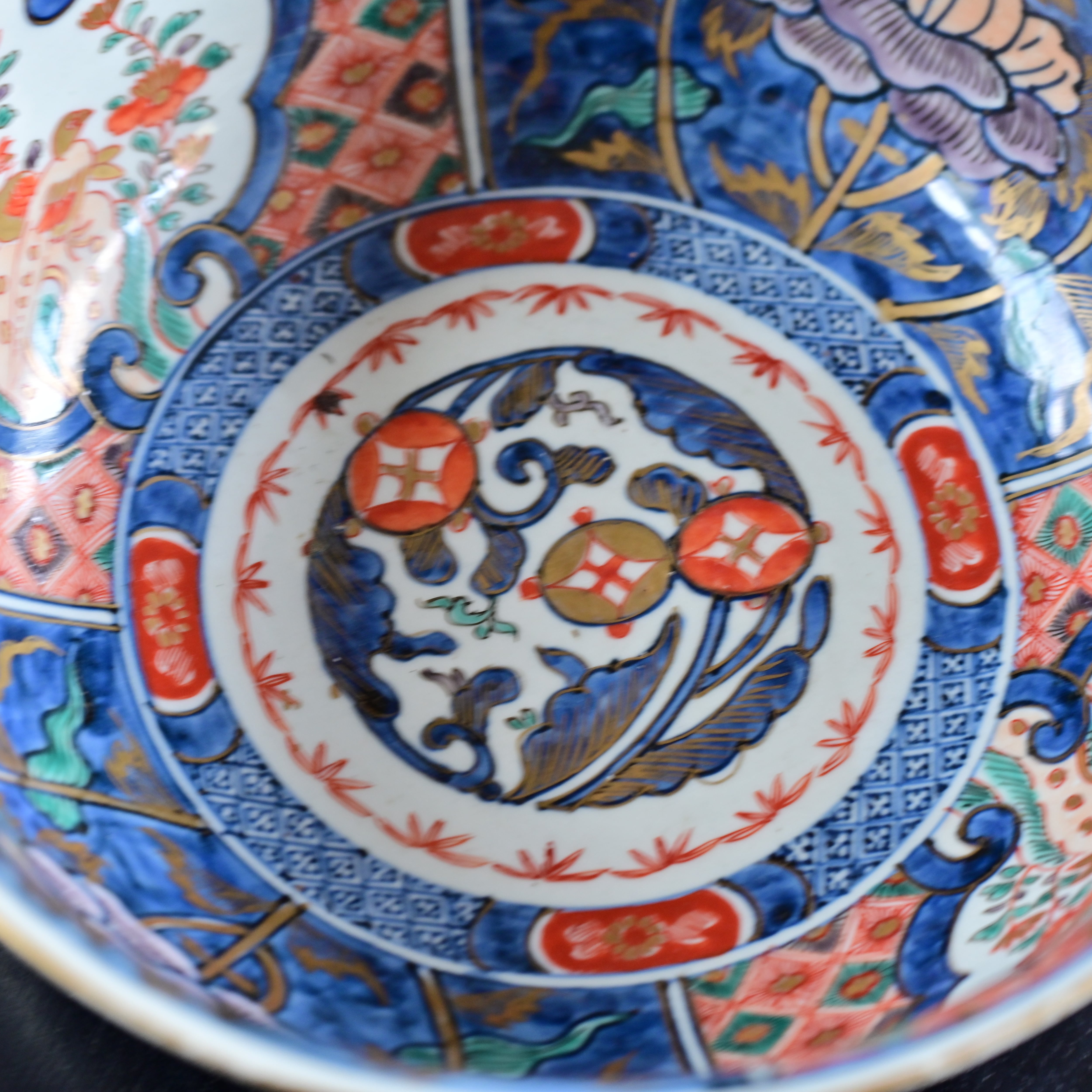 30706】伊万里の大鉢 明治/ Imari Big Bowl Botan/ Meiji | 古道具・器