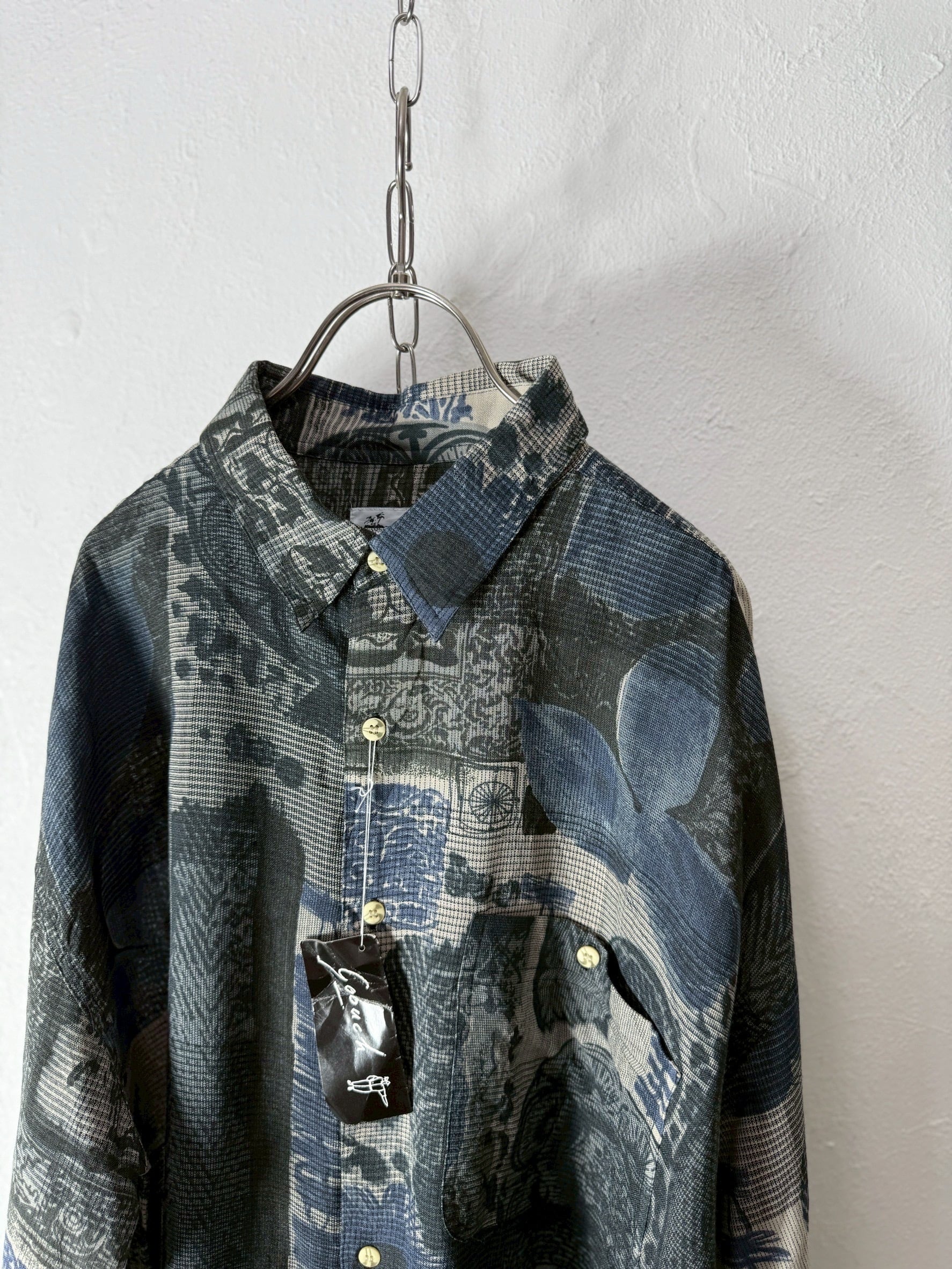 90's “GOOUCH” silk/linen design shirt | SISON