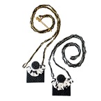 ダルメシアンフリルネックレス 黒･赤･緑 65cm/23