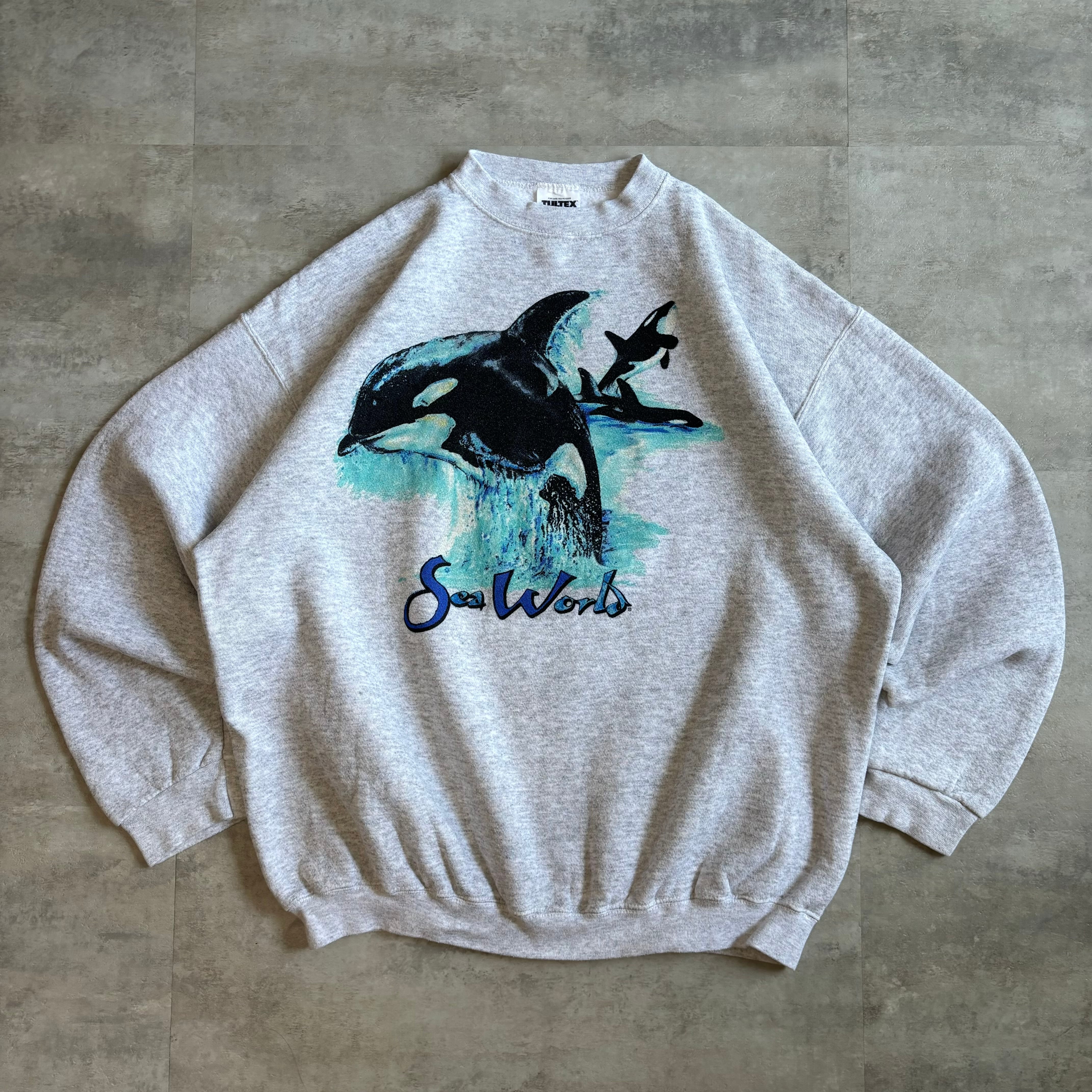 《XL》TULTEX タルテックス アニマル シャチ 海のオオカミ スウェット 90年代 vintage no.4056