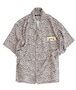 POLYPLUS apparel Open collar shirt with leopard print ベージュ