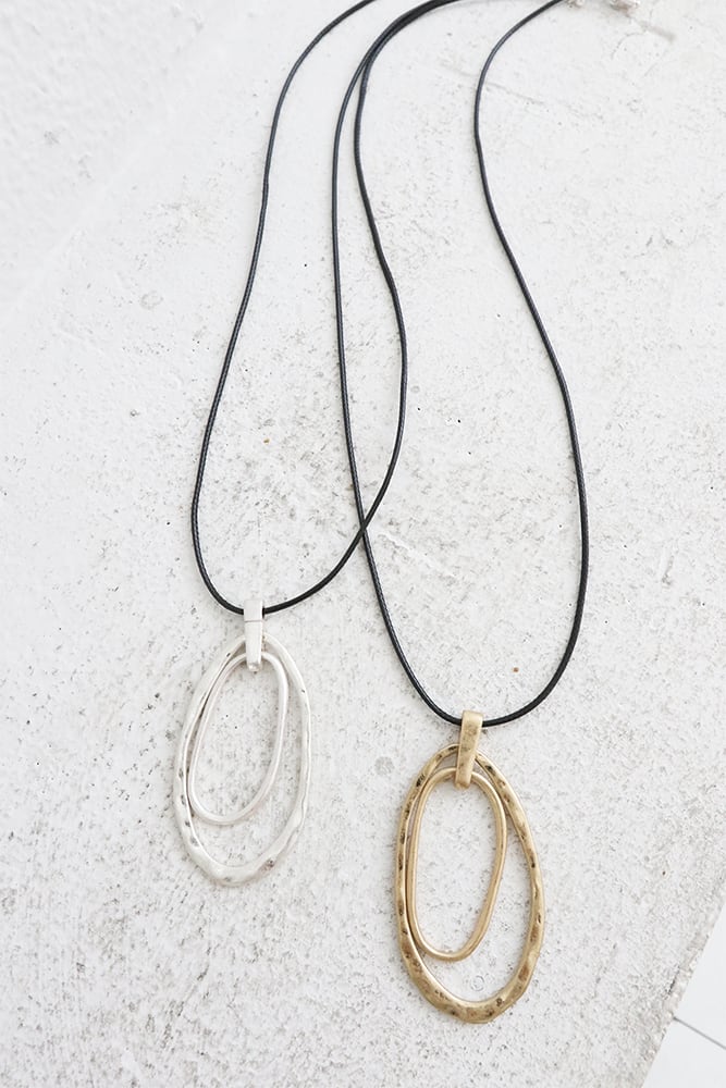 Wサークルコードネックレス / W circle cord necklace (25P49006H)