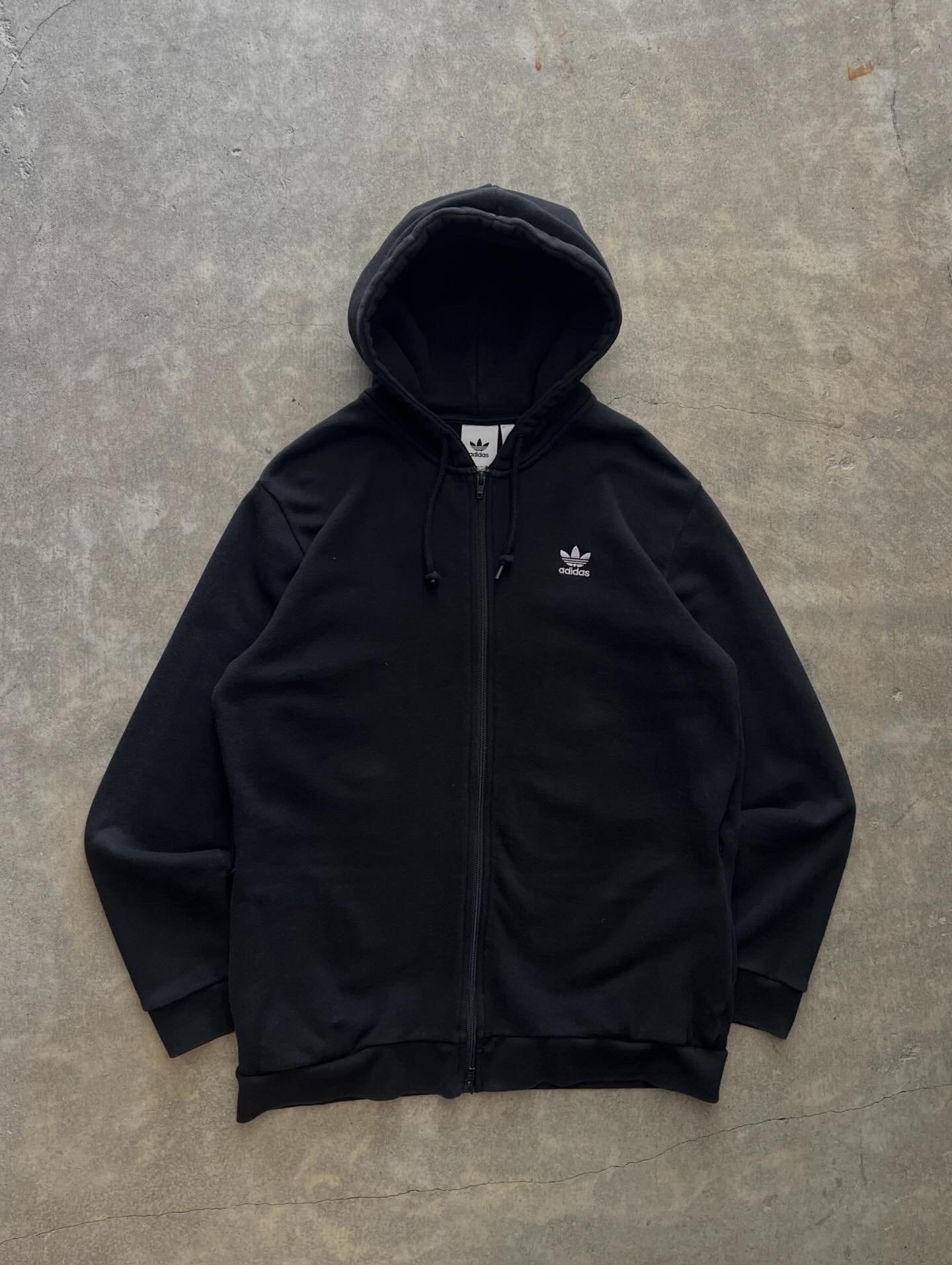 adidas Originals ジップパーカー 2XL ブラック トレフォイル バック