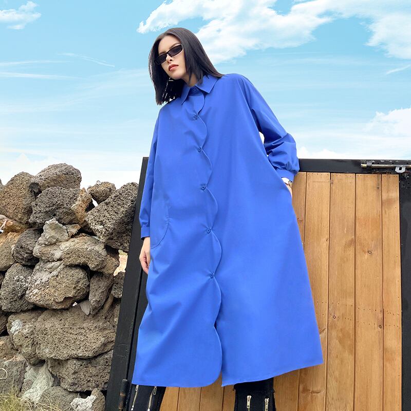 ドレス スプリングルーズシャツ スカート ロング 春物 ラブタオタオダレンハウス72676563451