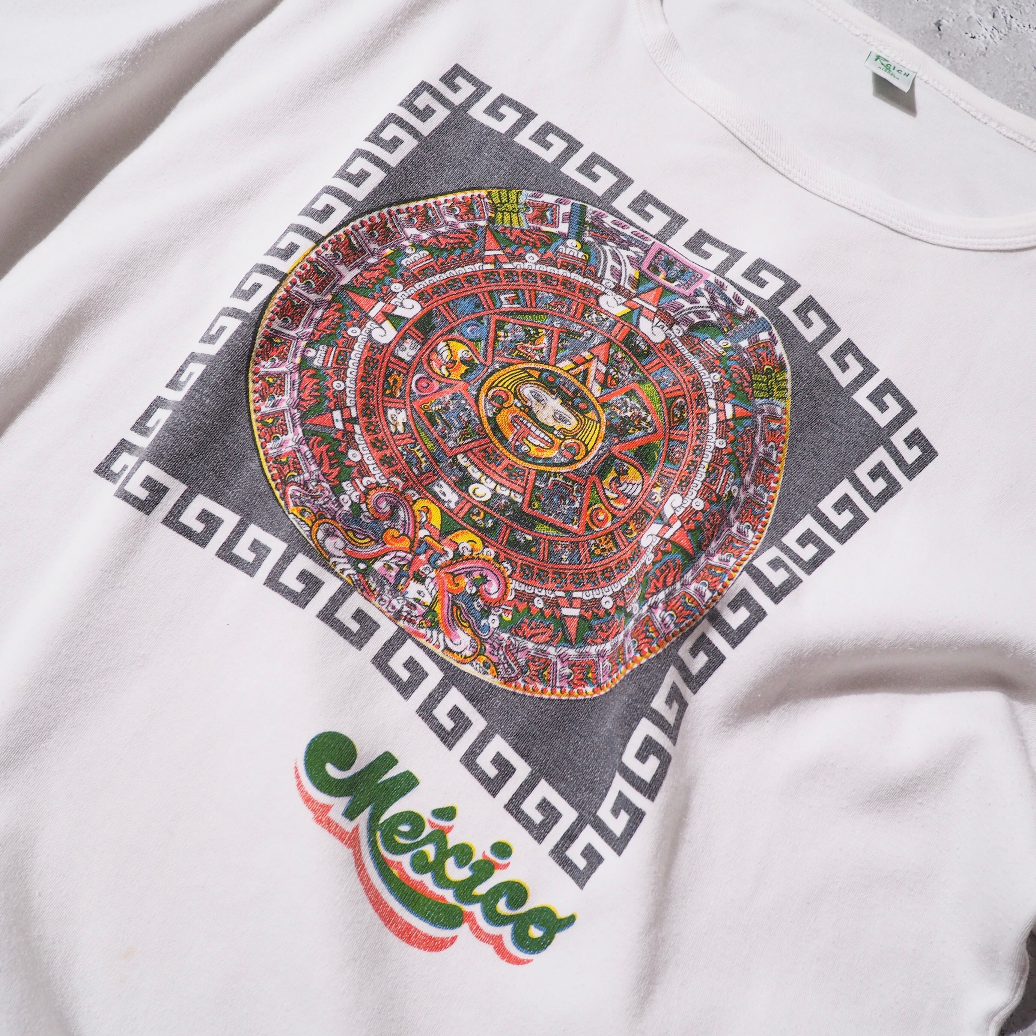 " 曼荼羅 " Mexican Art printed Vintage loose SS Tee