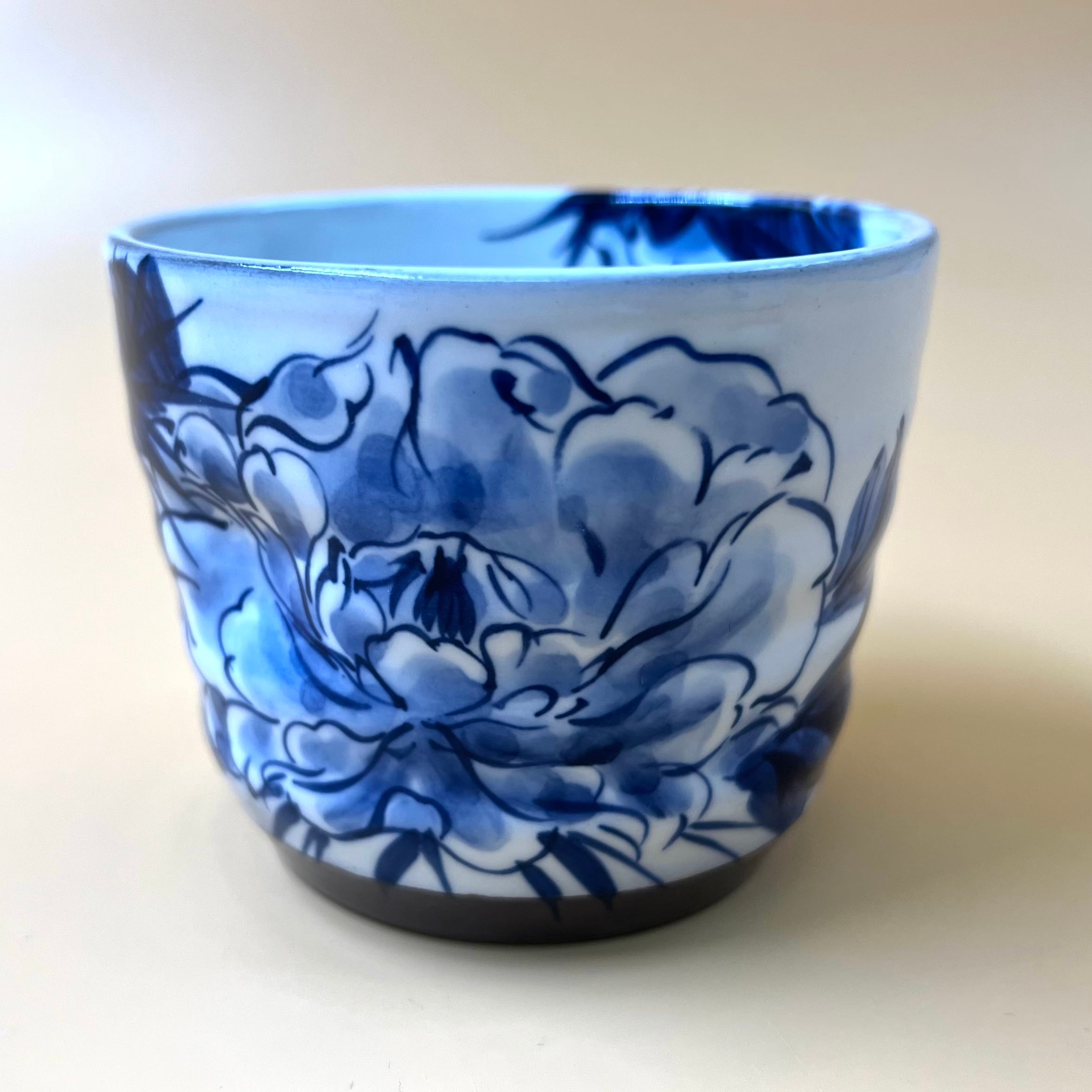 清水焼 とうあん(白掛五草花) 蕎麦猪口 【陶あん】OUTLET 染付 五花