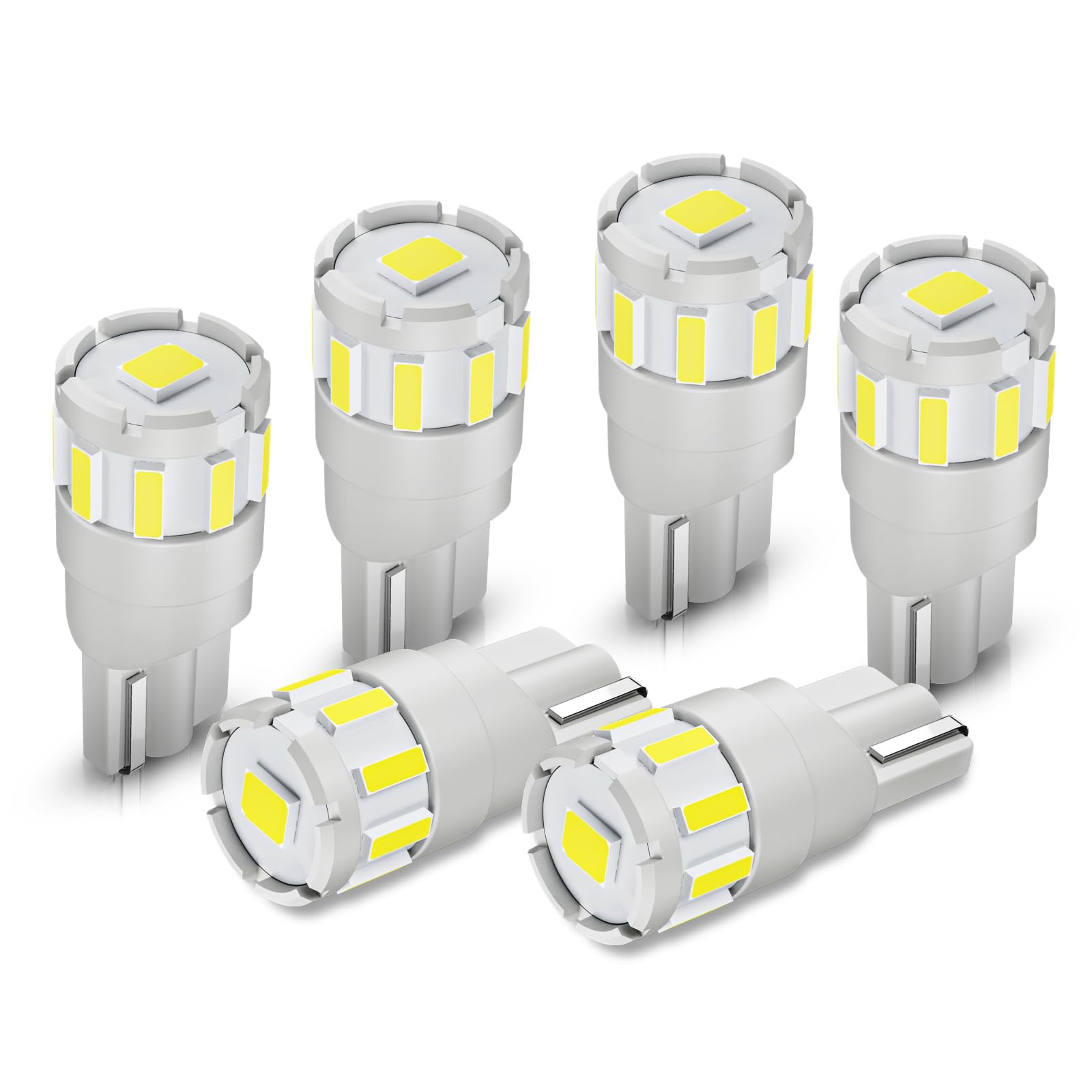 【数量限り】BORDAN T10 LED 爆光 ホワイト キャンセラー内蔵 短絡防止 車検対応 無極性 10SMD 12V 1.2W 6個入り ルームランプ/ポジション/ライセンスランプ/ナンバー灯/メーターランプ