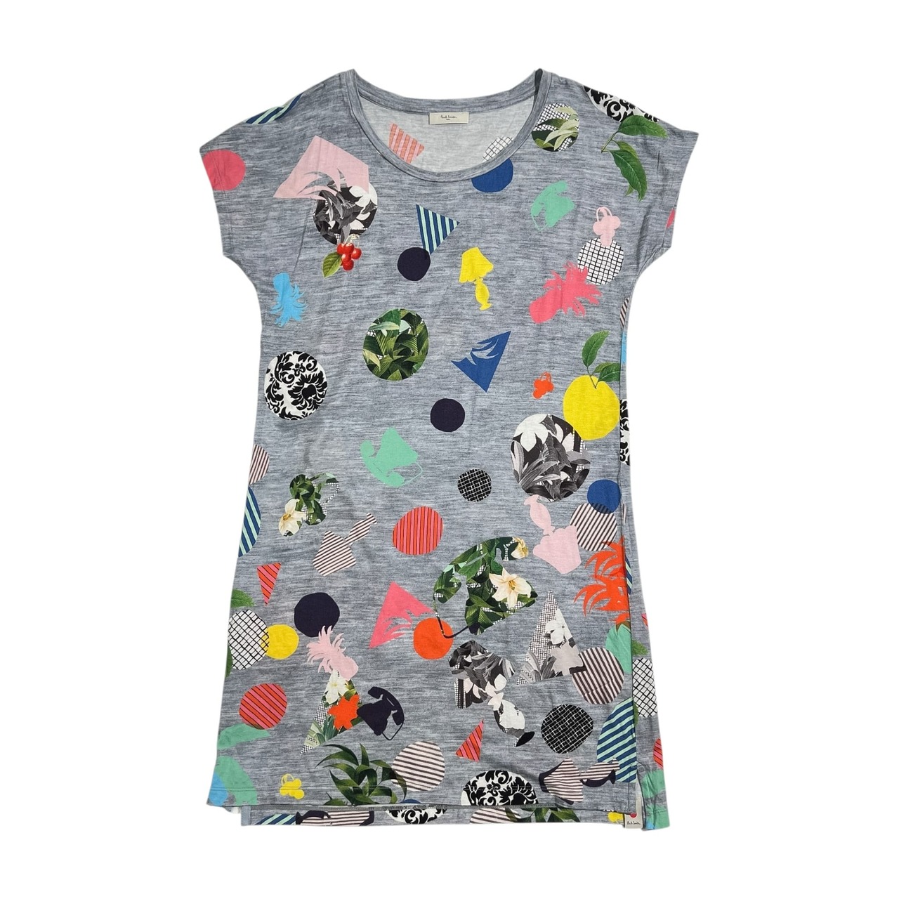 Paul Smith ポールスミス ポップ 総柄 マルチプリント 半袖 ワンピース M/グレー系 レディース