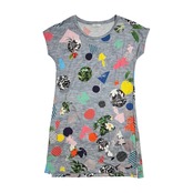 Paul Smith ポールスミス ポップ 総柄 マルチプリント 半袖 ワンピース M/グレー系 レディース