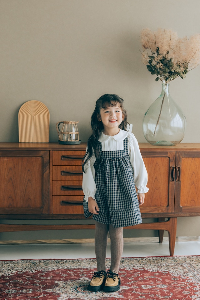 バッククロスジャンパ-スカート〈Navy check〉